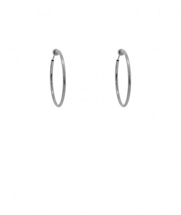 Créoles à clip rhodiées 3 cm