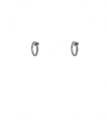Créoles à clip rhodiées 13 mm fil carré