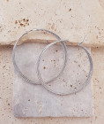 Créoles à clip rhodié 3 anneaux 6 cm