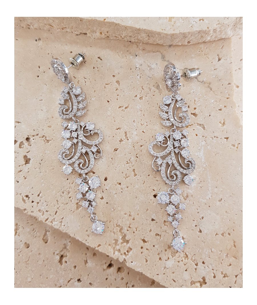 Boucles d'oreilles arabesque zirconium