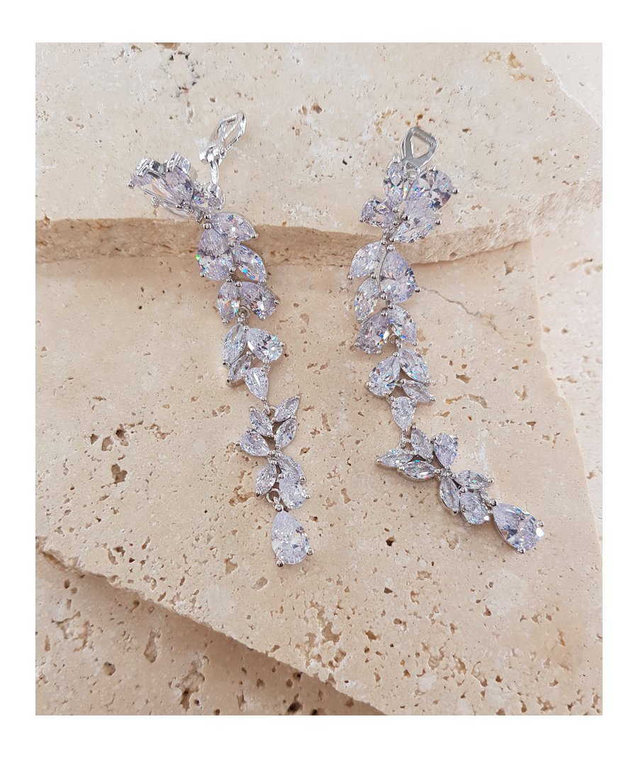 Boucles D'oreilles Longues à Clips - Modèle Grappe De Perles Noires Et Dorées - NEUF Sans Boîte