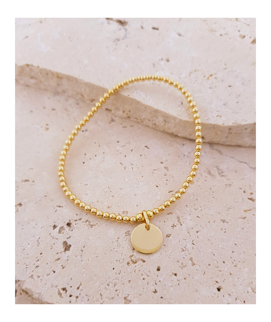 Bracelet perles et médaille plaqué or