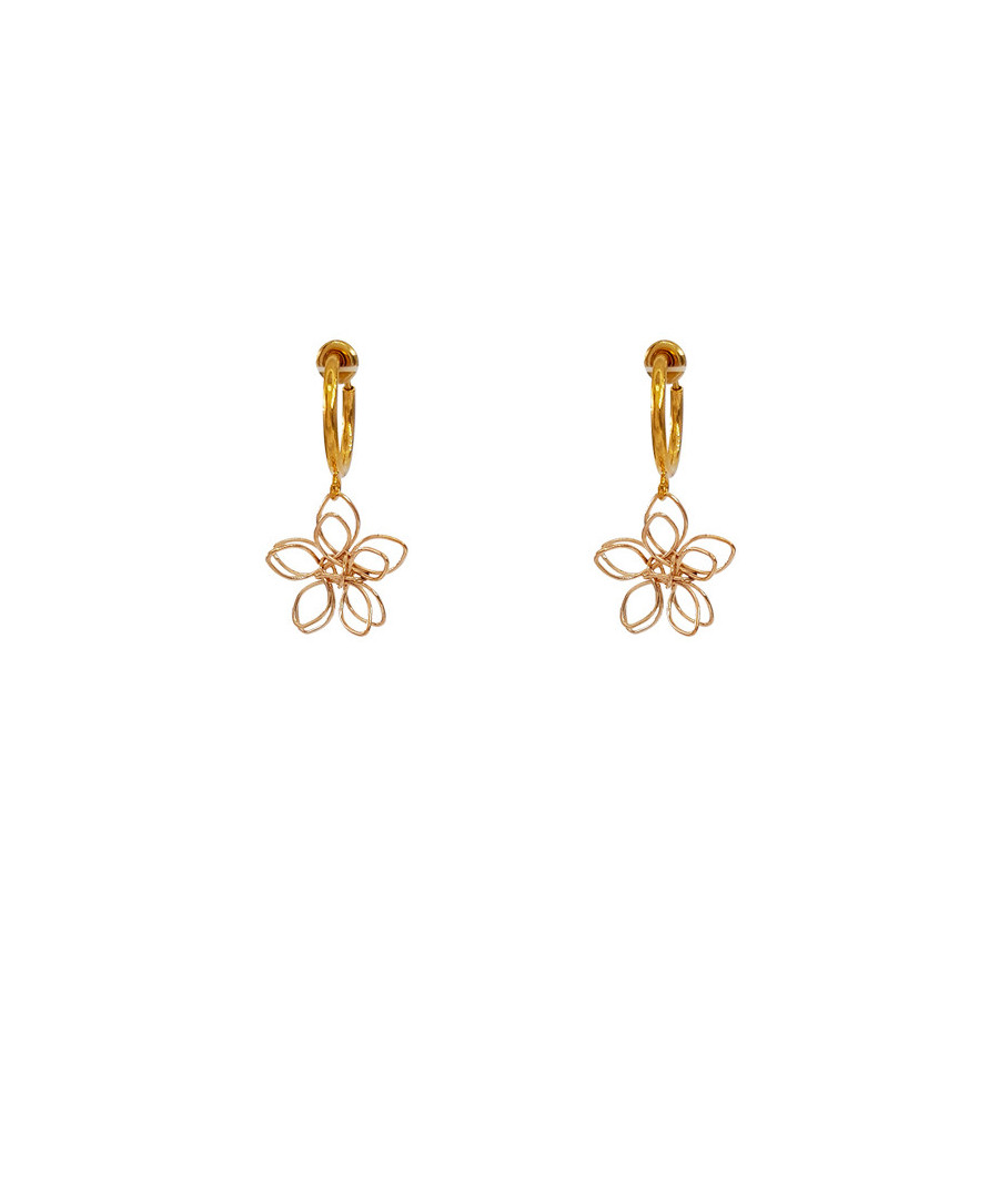 Boucles d'oreilles clip fleur dorée