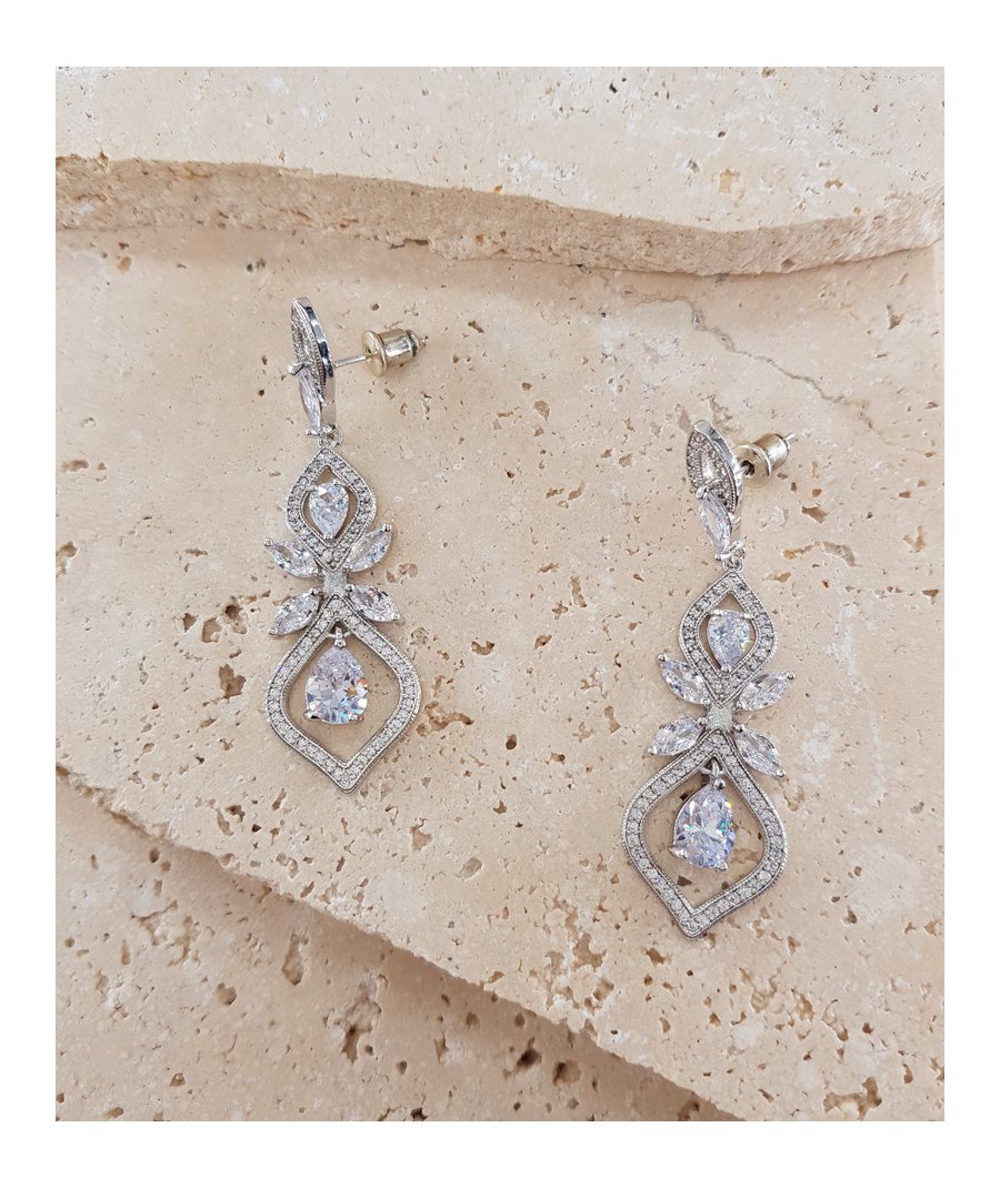Boucles oreilles strass mariée
