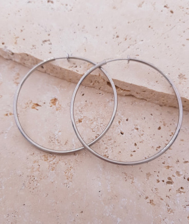 Créoles à clip rhodiées 6 cm