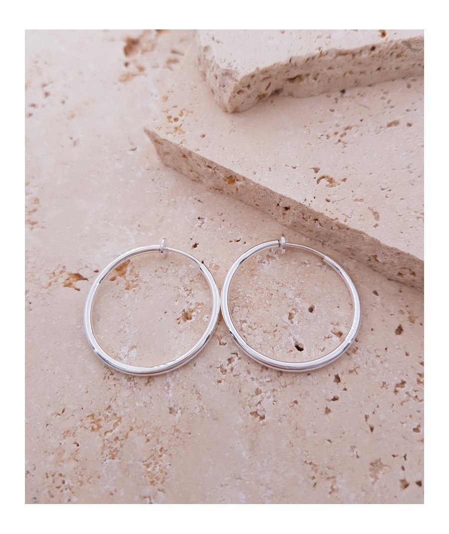 Boucles D’oreilles Créoles Argentées – Fantaisie, 4 Cm, Femme