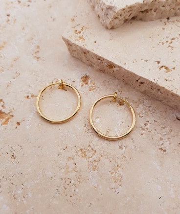 Créoles à clip dorées 2cm