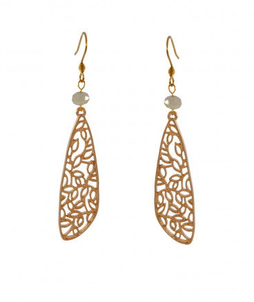 Boucles d'oreilles filigrane aile dorée