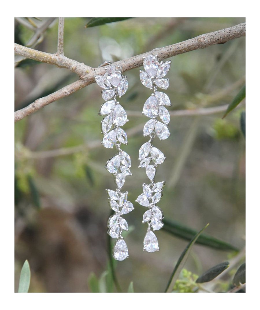 Boucles d'oreilles clip longues zirconium