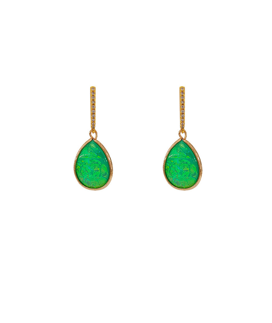 Boucles d'oreilles clip opale verte