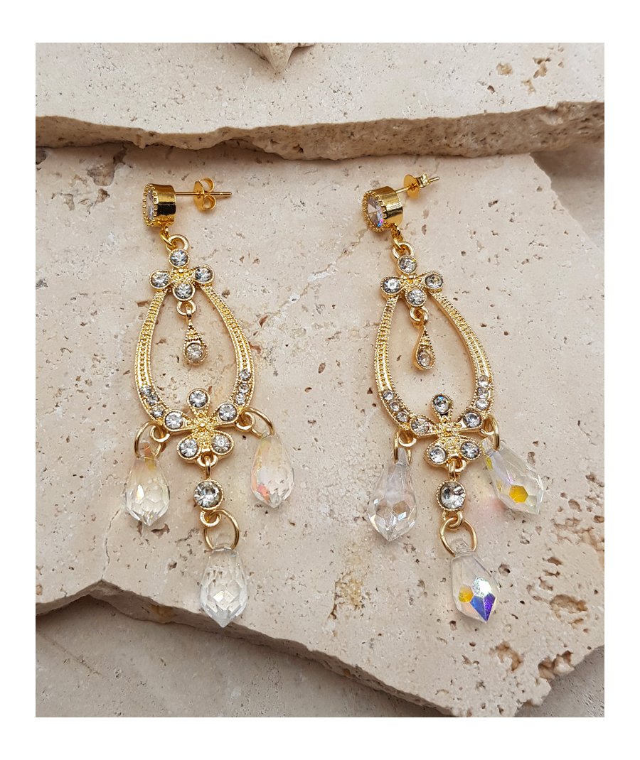 Boucles d'oreilles cristal gouttes