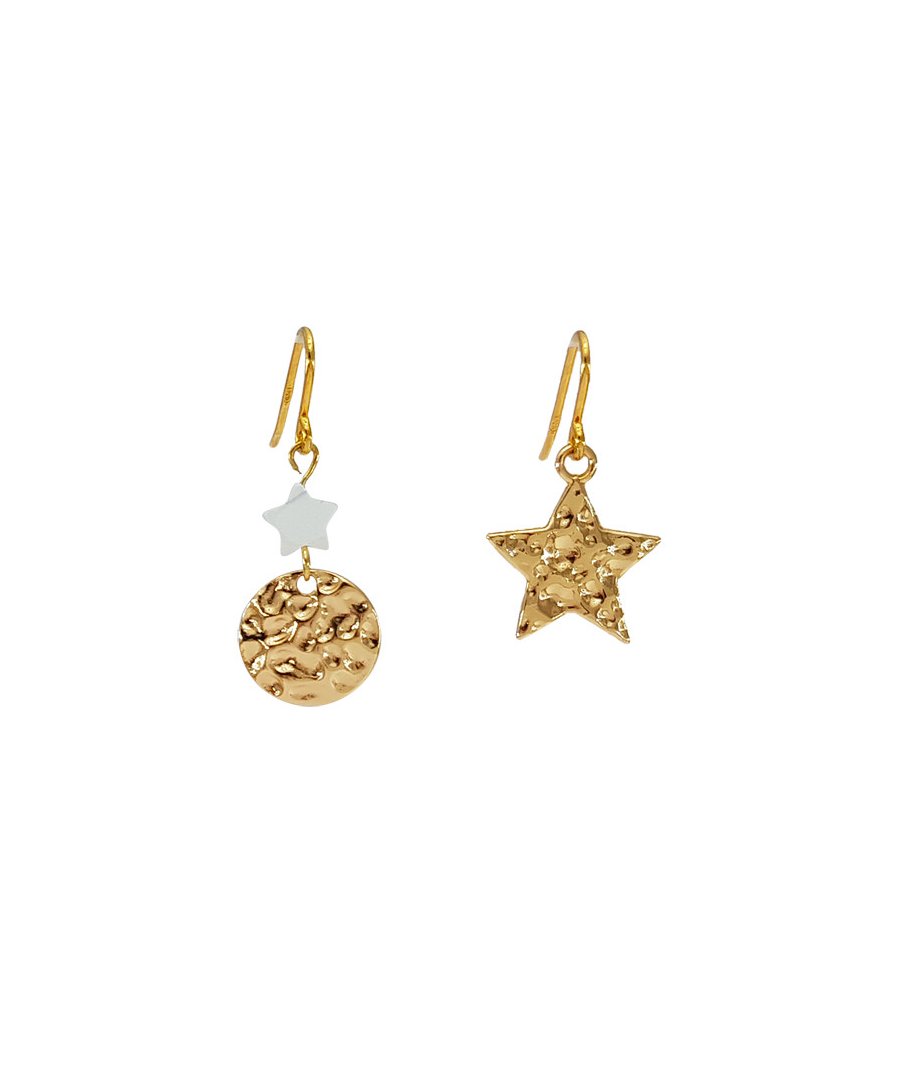 Boucles D'Oreilles Asymétriques Étoile Et Lune Dorées - Pendentifs Longs Pour Femmes - Style Élégant Et Fantaisie - 9