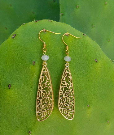 Boucles d'oreilles filigrane aile dorée