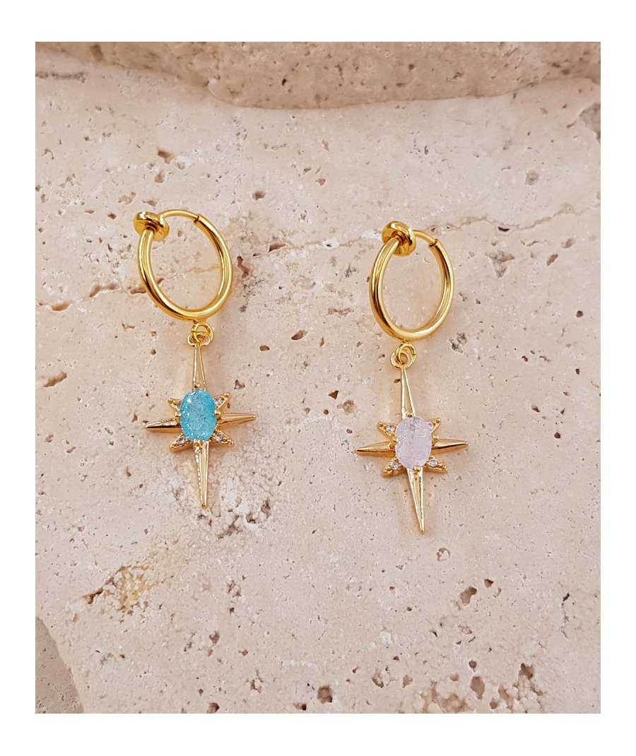 Boucles d'oreilles clip asymétriques étoile