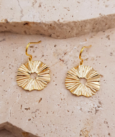 Boucles d'oreilles rondelle ondulée