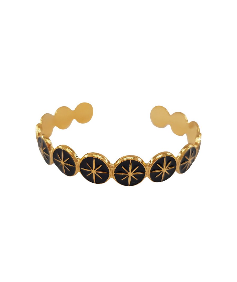 Bracelet Fantaisie Doré Et Noir - Réf. 59282 - Occasion