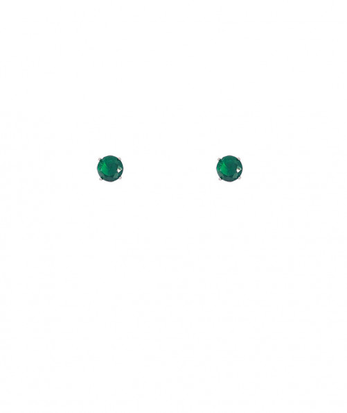 Boucles d'oreilles clip solitaire vert émeraude