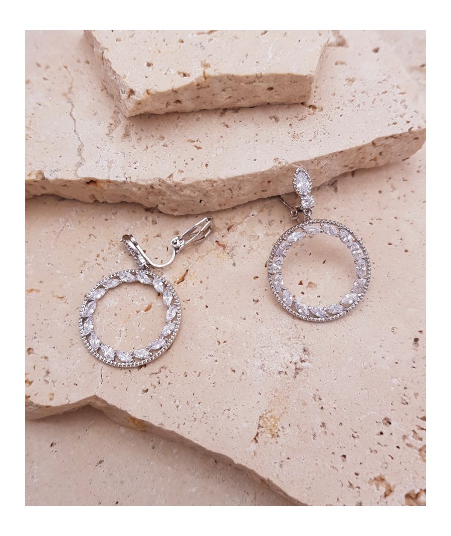 Boucles oreilles clip zirconium créole