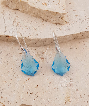 Boucles d'oreilles argent 925 cristal bleu