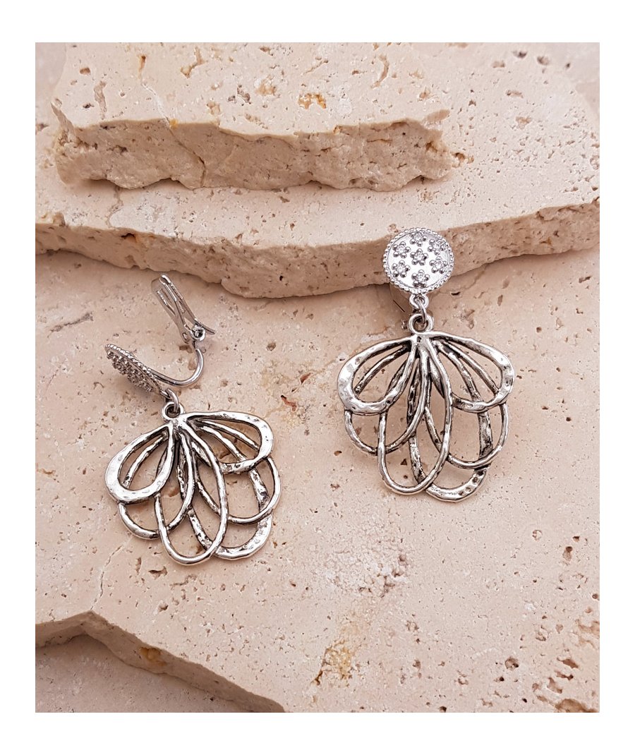 Boucles d'oreilles clip libellule rhodiées