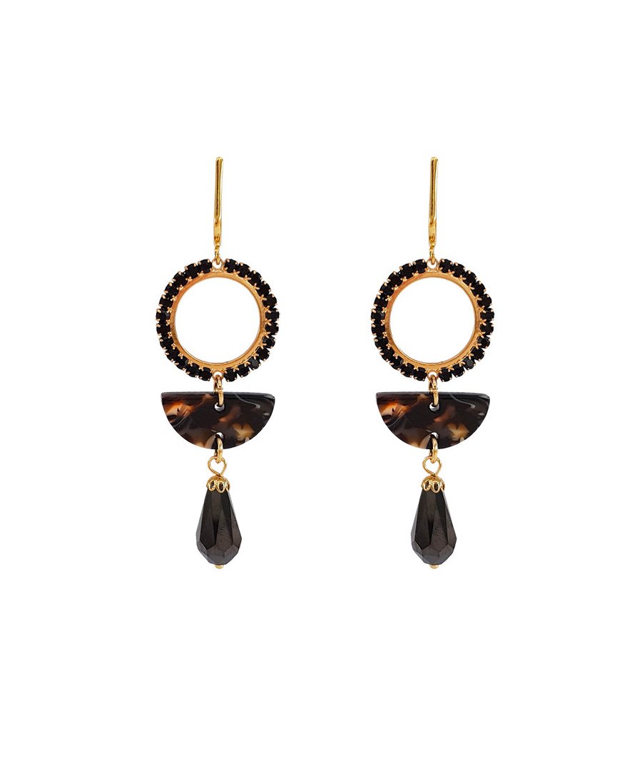 Boucles d'oreilles à clip pendantes noires  (non percées)