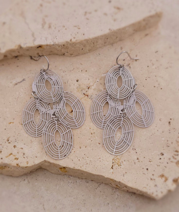 Boucles d'oreilles filigrané rhodié
