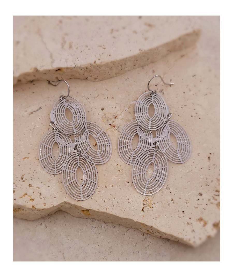 Boucles d'oreilles filigrané rhodié
