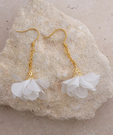 Boucles d'oreilles fleur mariage