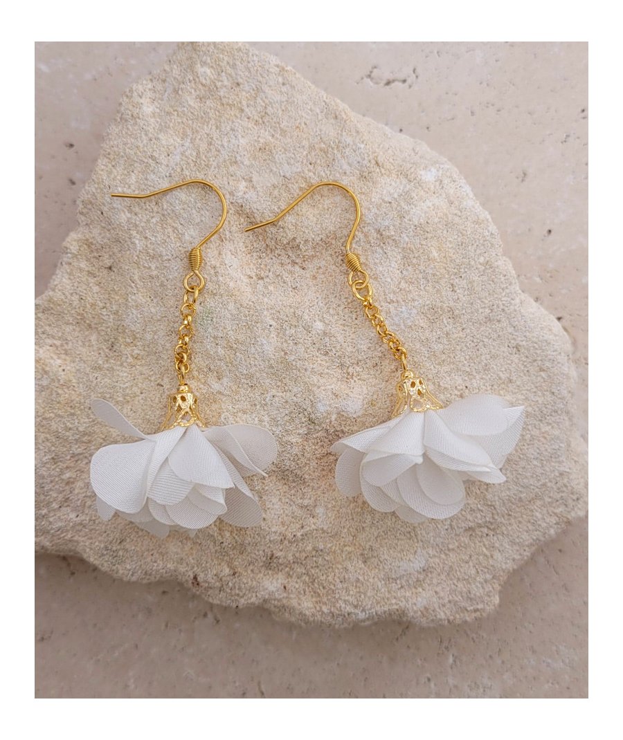 Boucles d'oreilles fleur mariage