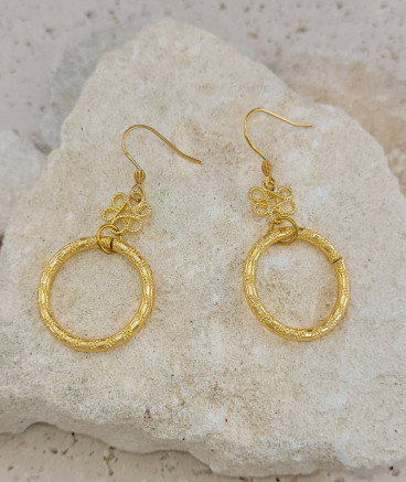 Boucles d'oreilles anneau ciselé