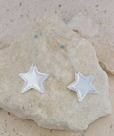 Boucles d'oreilles étoiles argentées