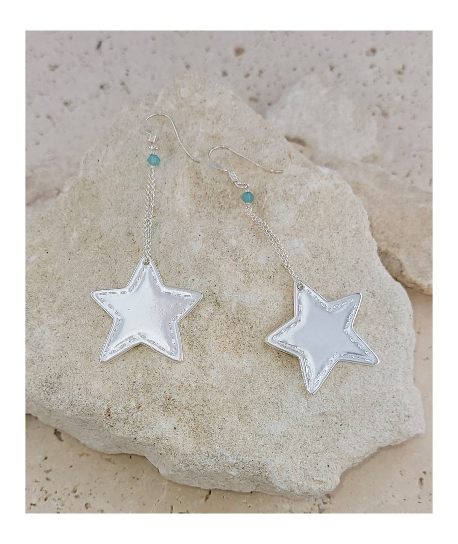 Boucles d'oreilles étoiles argentées