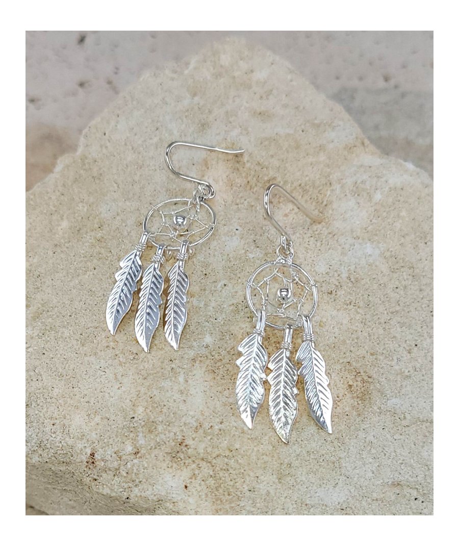 Boucles oreilles argent 925 plumes