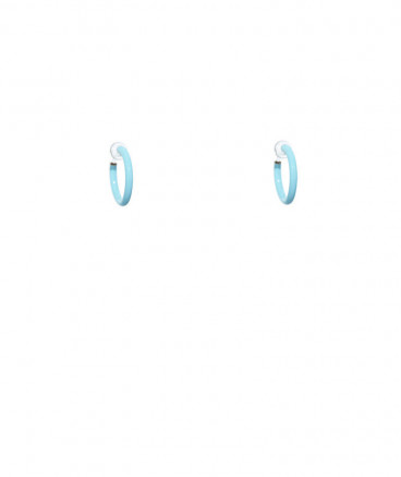 Créoles à clip bleues 13 mm ultra-confort – Création Tara Pépita