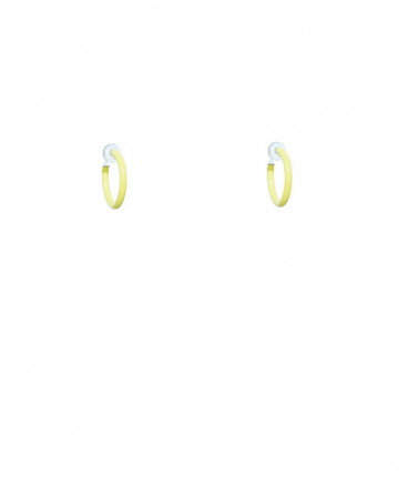 Créoles à clips non percées jaune 13 mm