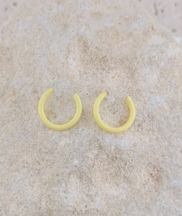 Créoles à clips non percées jaune 13 mm