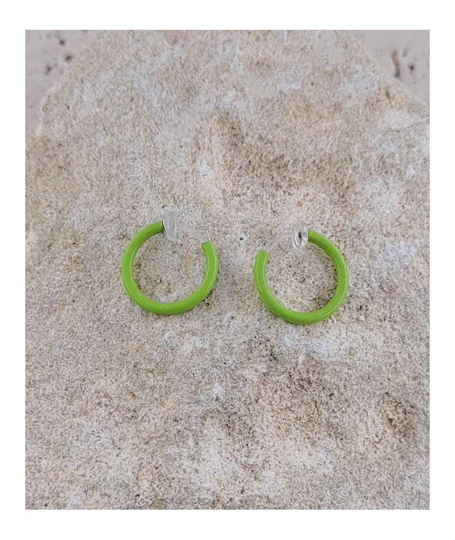 Créoles à clip vertes 13 mm