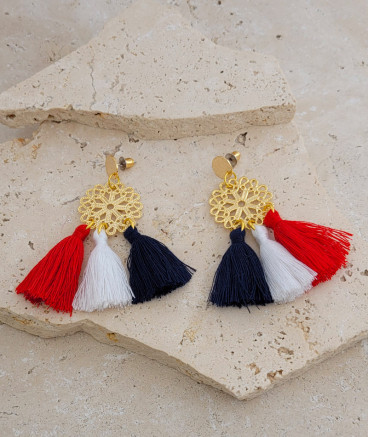 Boucles d'oreilles Drapeau français