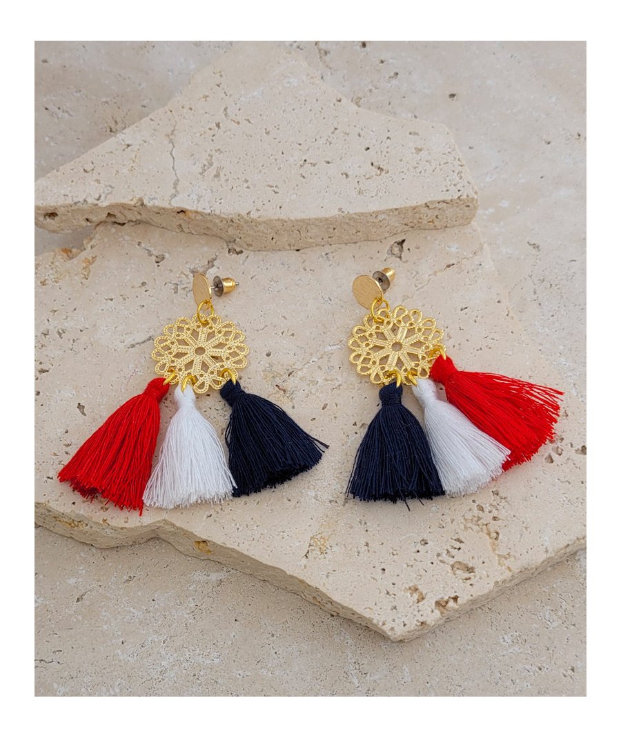 Boucles d'oreilles Drapeau français