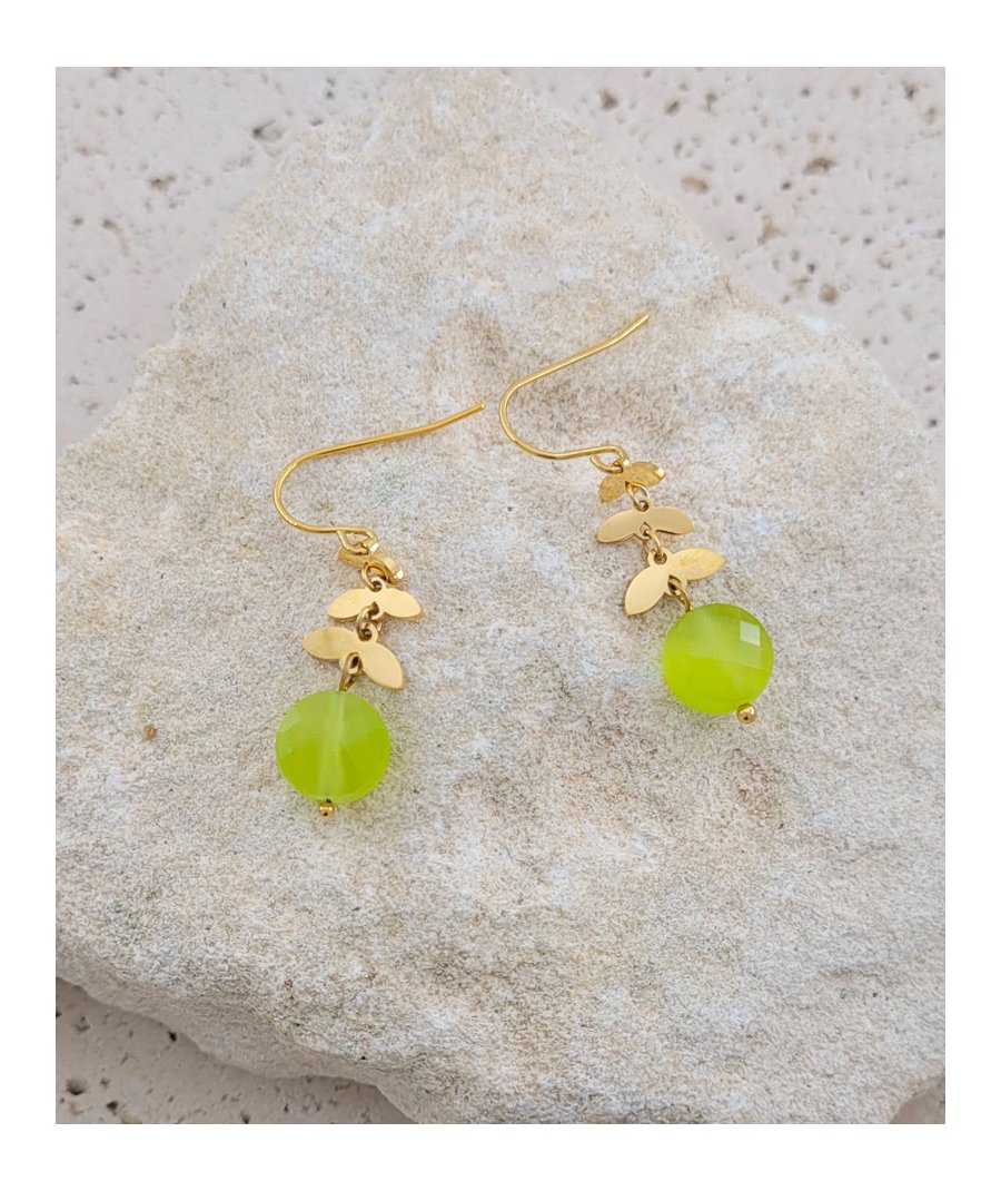 Boucles oreilles vert tendre