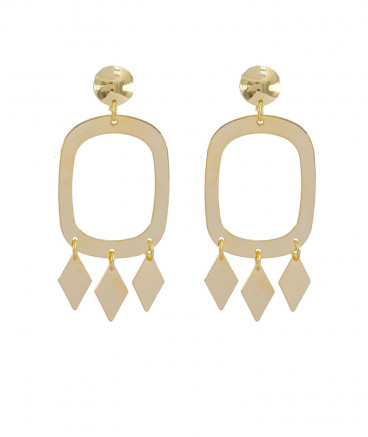 Boucles d'oreilles clips géométriques dorées