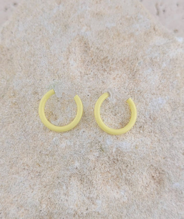 Créoles à clip jaunes 13 mm