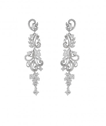 Boucles d'oreilles clip arabesque zirconium