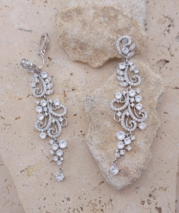 Boucles d'oreilles clip arabesque zirconium