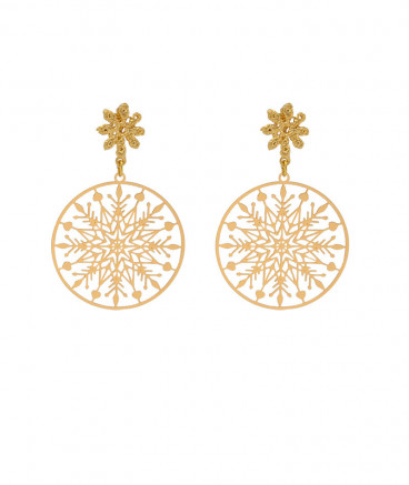 Boucles oreilles clips filigrane flocon (non percées)