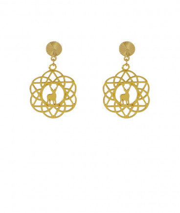 Boucles d'oreilles clips dorées cerf (non percées)