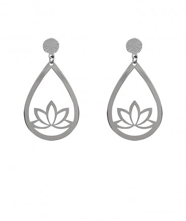 Boucles d'oreilles nénuphar rhodié