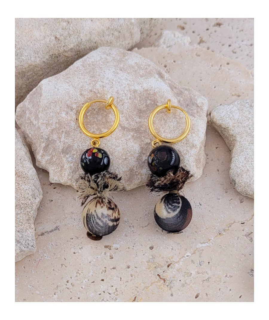Boucles oreilles clip fauve