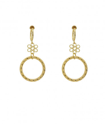 Boucles d'oreilles clip anneau ciselé