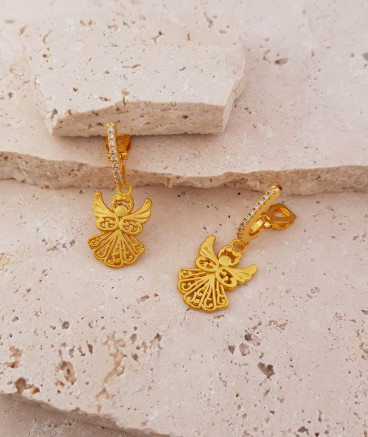 Boucles d'oreilles clip ange